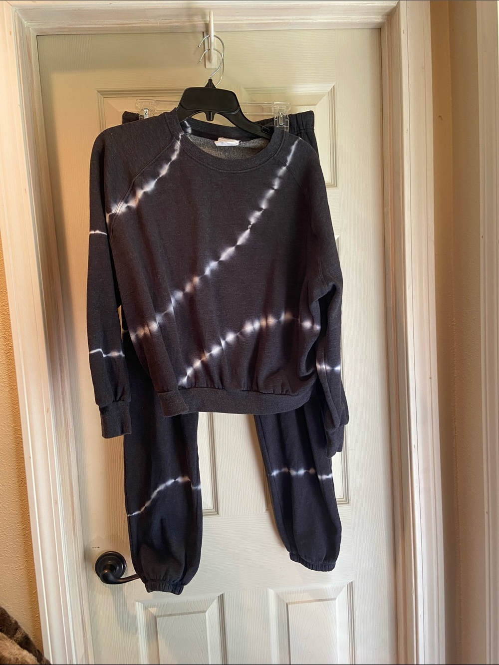Sage Black & White Tie-Dye Jogger Set